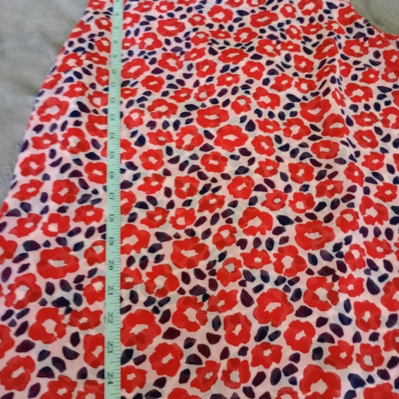 CAbi Women's Vibrant Red and Navy Blue Floral Sheer Top Blouse Size L - Picture 5 of 8